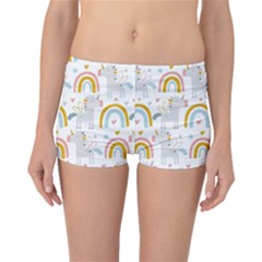 Unicorns, Hearts And Rainbows Boyleg Bikini Bottoms by ConteMonfrey