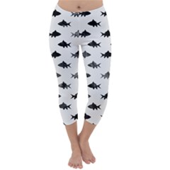 Cute Small Sharks   Capri Winter Leggings  by ConteMonfrey