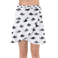 Cute Small Sharks   Wrap Front Skirt by ConteMonfrey