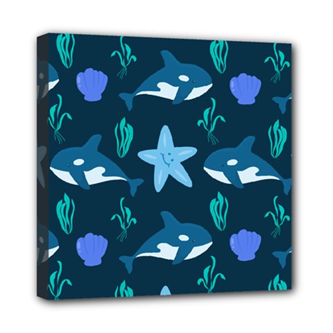 Whale And Starfish  Mini Canvas 8  X 8  (stretched) by ConteMonfrey
