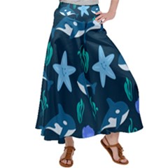 Whale and starfish  Satin Palazzo Pants