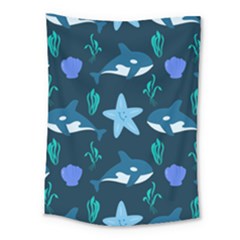 Whale And Starfish  Medium Tapestry by ConteMonfrey