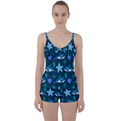 Whale And Starfish  Tie Front Two Piece Tankini by ConteMonfrey