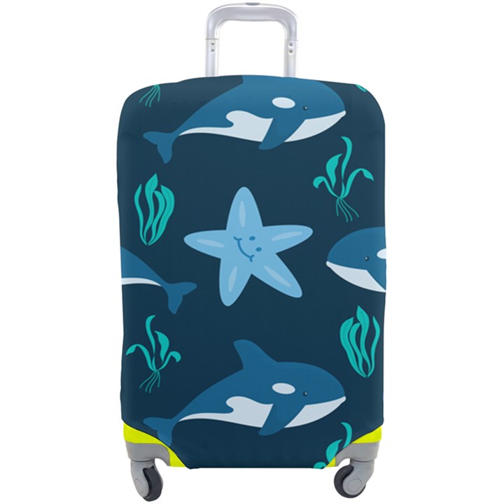 Whale and starfish  Luggage Cover (Large)