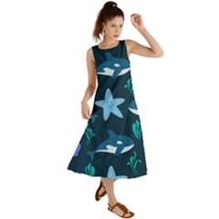 Whale And Starfish  Summer Maxi Dress by ConteMonfrey