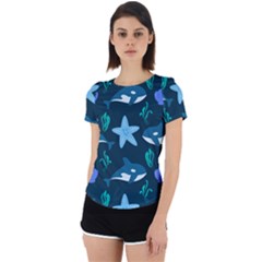 Whale And Starfish  Back Cut Out Sport Tee by ConteMonfrey