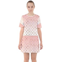 Mermaid Ombre Scales  Sixties Short Sleeve Mini Dress by ConteMonfrey