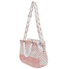 Mermaid Ombre Scales  Rope Handles Shoulder Strap Bag by ConteMonfrey