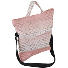 Mermaid Ombre Scales  Fold Over Handle Tote Bag