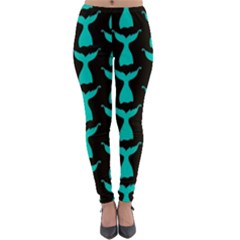 Blue Mermaid Tail Black Lightweight Velour Leggings by ConteMonfrey