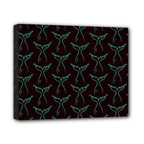 Blue Mermaid Tail Black Neon Canvas 10  x 8  (Stretched)