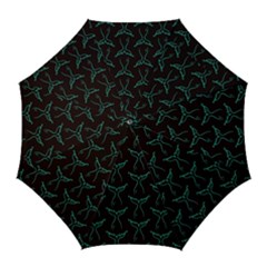 Blue Mermaid Tail Black Neon Golf Umbrellas