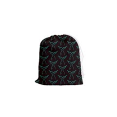 Blue Mermaid Tail Black Neon Drawstring Pouch (XS)