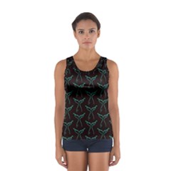 Blue Mermaid Tail Black Neon Sport Tank Top 