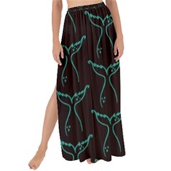 Blue Mermaid Tail Black Neon Maxi Chiffon Tie-Up Sarong