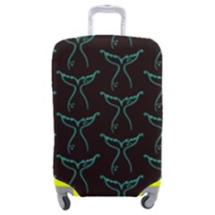 Blue Mermaid Tail Black Neon Luggage Cover (Medium)