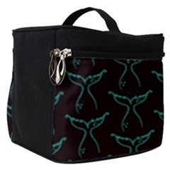 Blue Mermaid Tail Black Neon Make Up Travel Bag (Small)