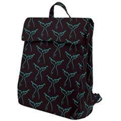 Blue Mermaid Tail Black Neon Flap Top Backpack