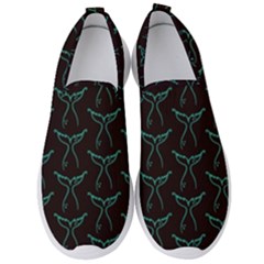 Blue Mermaid Tail Black Neon Men s Slip On Sneakers