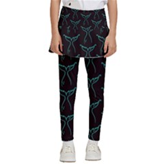 Blue Mermaid Tail Black Neon Kids  Skirted Pants