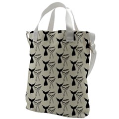 Black And White Mermaid Tail Canvas Messenger Bag