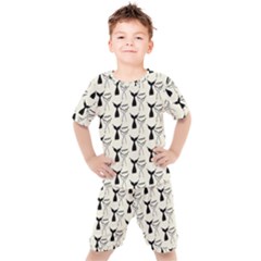Black And White Mermaid Tail Kids  Tee And Shorts Set by ConteMonfrey