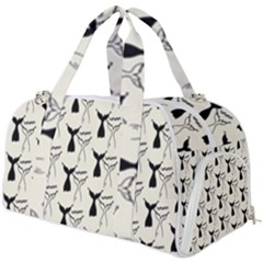 Black And White Mermaid Tail Burner Gym Duffel Bag by ConteMonfrey