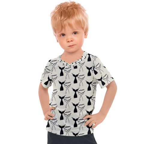 Black And White Mermaid Tail Kids  Sports Tee by ConteMonfrey