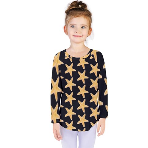 Starfish Minimalist  Kids  Long Sleeve Tee by ConteMonfrey