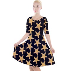 Starfish Minimalist  Quarter Sleeve A-line Dress by ConteMonfrey