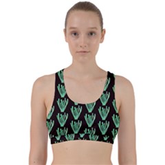 Watercolor Seaweed Black Back Weave Sports Bra by ConteMonfrey