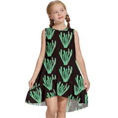 Watercolor Seaweed Black Kids  Frill Swing Dress by ConteMonfrey