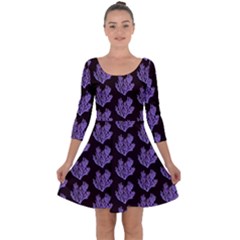 Black Seaweed Quarter Sleeve Skater Dress by ConteMonfrey