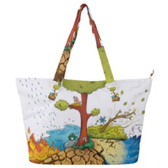 Natural Disaster Flood Earthquake Full Print Shoulder Bag