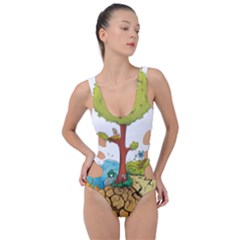 Natural Disaster Flood Earthquake Side Cut Out Swimsuit by Jancukart