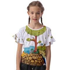 Natural Disaster Flood Earthquake Kids  Cut Out Flutter Sleeves by Jancukart