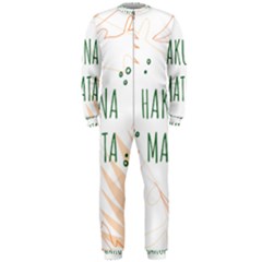 Hakuna Matata Tropical Leaves With Inspirational Quote Onepiece Jumpsuit (men) by Jancukart