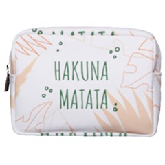 Hakuna Matata Tropical Leaves With Inspirational Quote Make Up Pouch (medium)