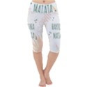 Hakuna Matata Tropical Leaves With Inspirational Quote Lightweight Velour Cropped Yoga Leggings View1