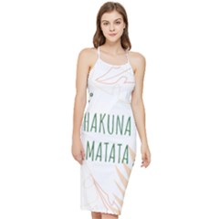 Hakuna Matata Tropical Leaves With Inspirational Quote Bodycon Cross Back Summer Dress