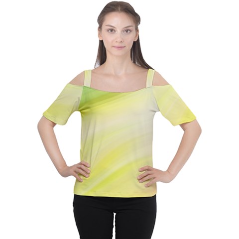 Gradient Green Yellow Cutout Shoulder Tee by ConteMonfrey