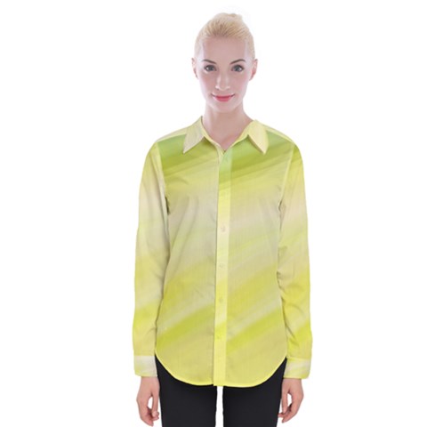 Gradient Green Yellow Womens Long Sleeve Shirt by ConteMonfrey