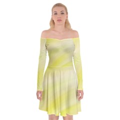 Gradient Green Yellow Off Shoulder Skater Dress by ConteMonfrey