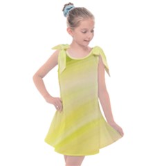 Gradient green yellow Kids  Tie Up Tunic Dress