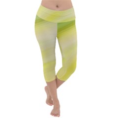 Gradient Green Yellow Lightweight Velour Capri Yoga Leggings by ConteMonfrey