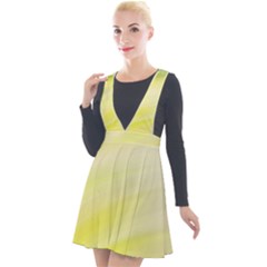 Gradient Green Yellow Plunge Pinafore Velour Dress by ConteMonfrey