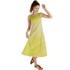 Gradient green yellow Summer Maxi Dress