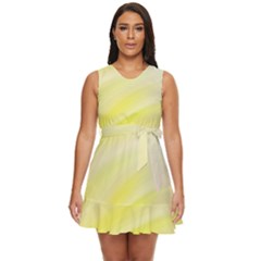 Gradient Green Yellow Waist Tie Tier Mini Chiffon Dress by ConteMonfrey