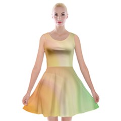 Gradient Orange, Green - Colors Fest Velvet Skater Dress by ConteMonfrey