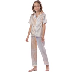 Gradient Purple, Orange, Blue Kids  Satin Short Sleeve Pajamas Set by ConteMonfrey